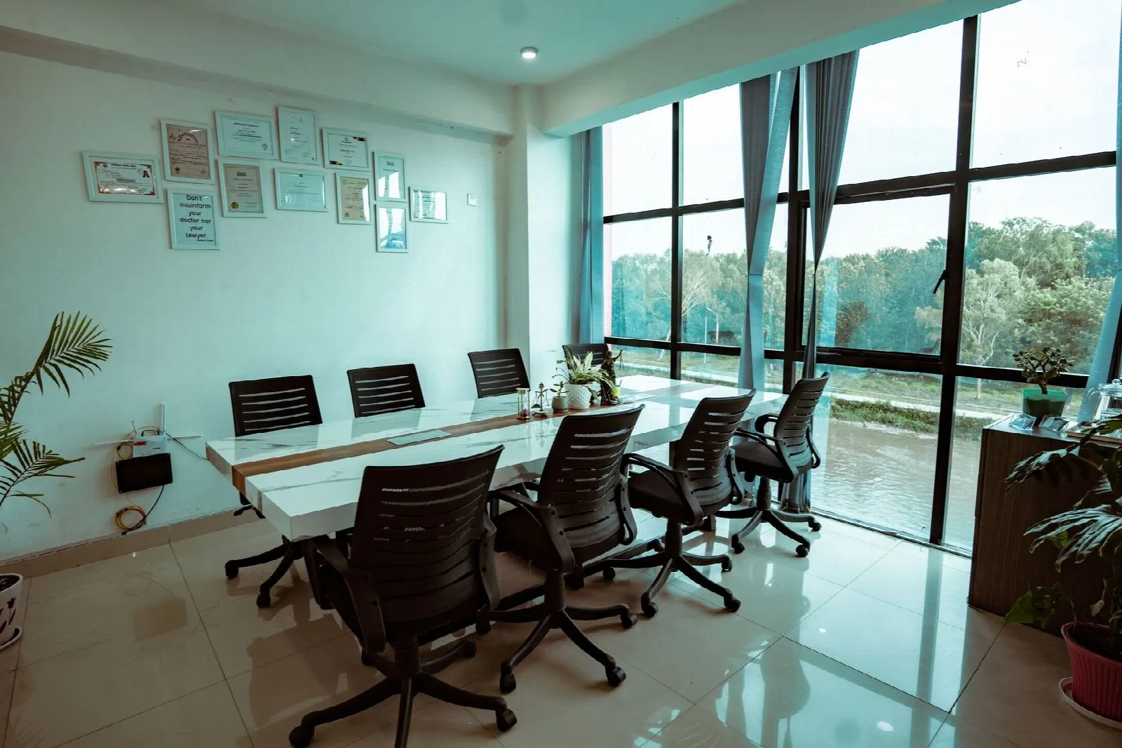 Bright meeting room at Hale and Moreno Law